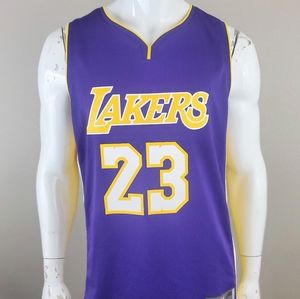 Men's New Los Angeles Lakers LeBron James Fanatics Road Purple #23 Jersey Size L